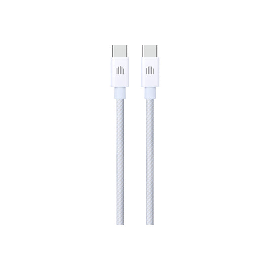 Cablu de date Dviced USB-C la USB-C Nylon Textile 1.25m, Alb - iSTYLE RO