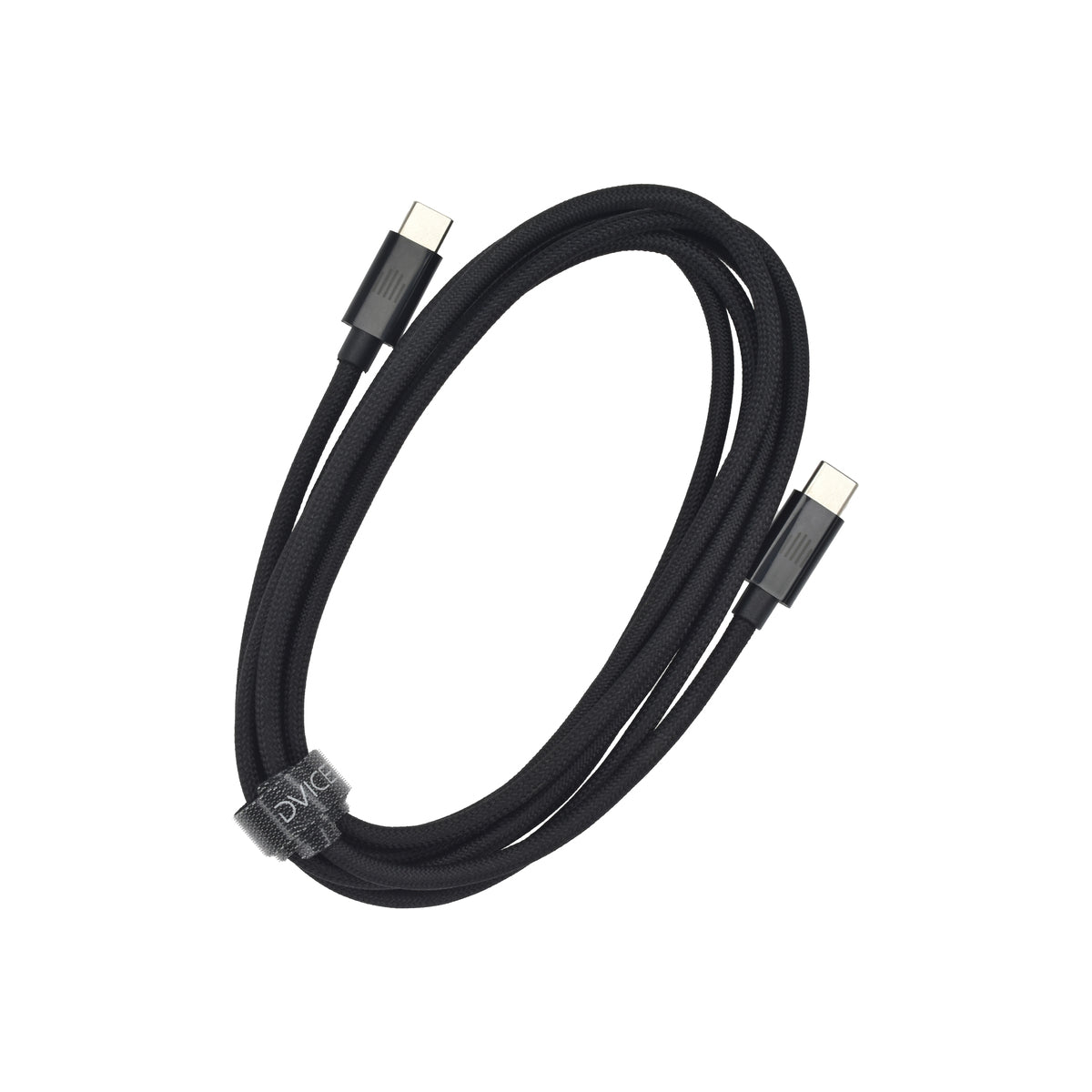 Cablu de date Dviced USB-C la USB-C Nylon Textile 2m, Negru - iSTYLE RO