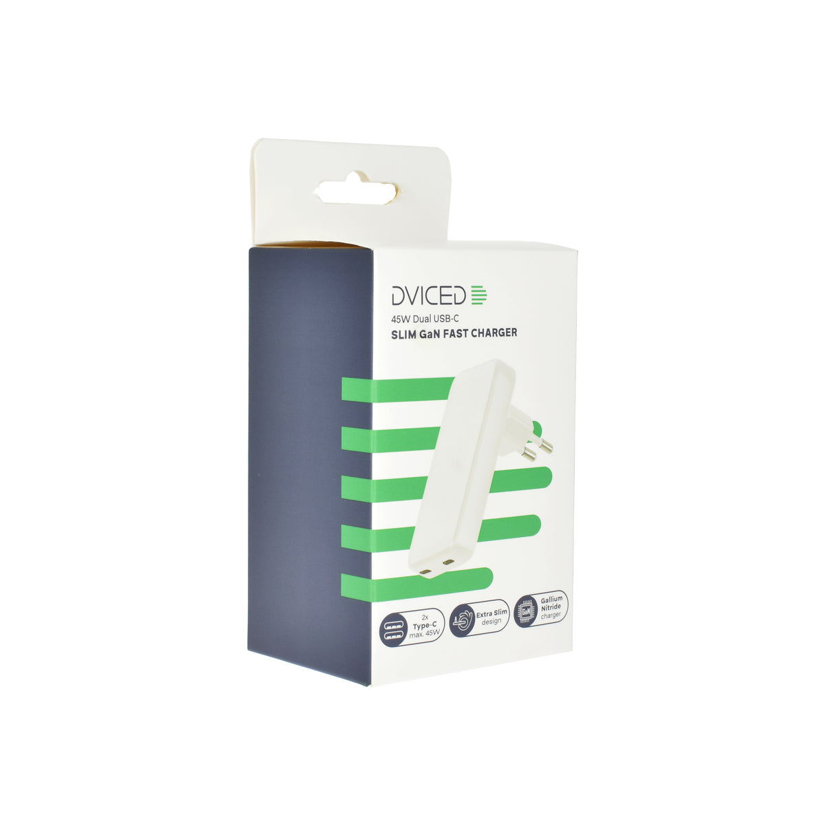 Adaptor priza Dviced 45W GaN 2 USB-C EU - Alb - iSTYLE RO
