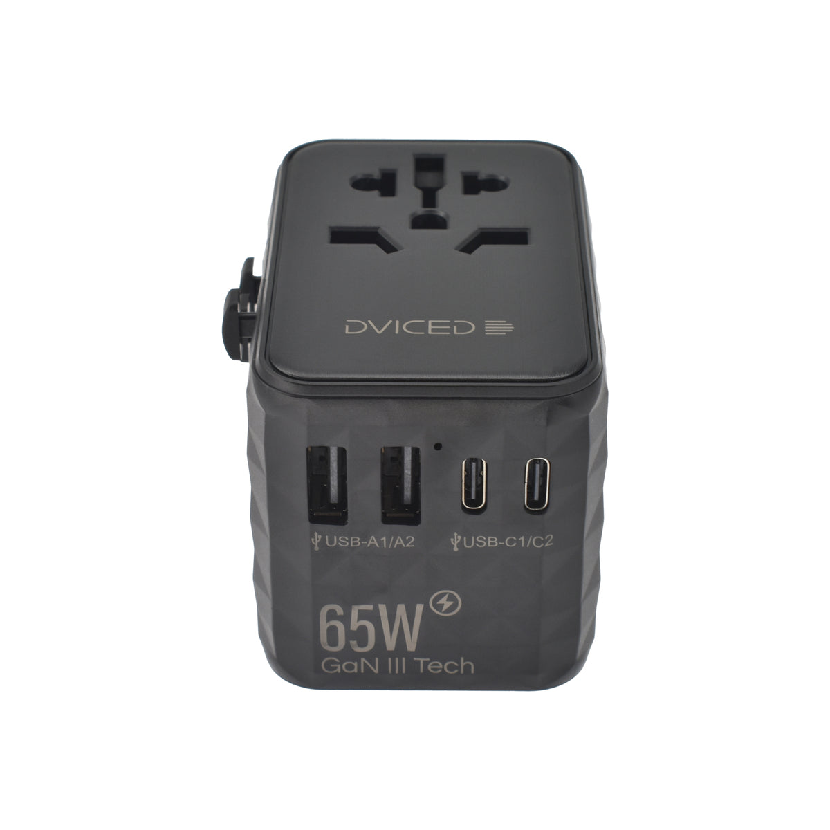 Adaptor incarcator universal priza de calatorie Dviced 65W GaN - Negru - iSTYLE RO