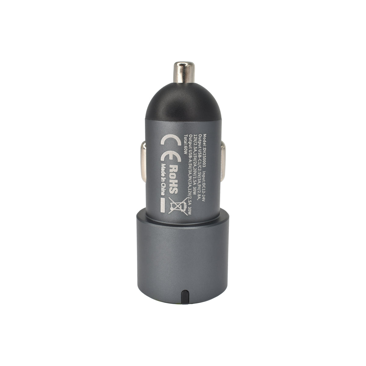 Incarcator auto Dviced Car charger 60W 1 USB-A, 2 USB-C - Gri - iSTYLE RO