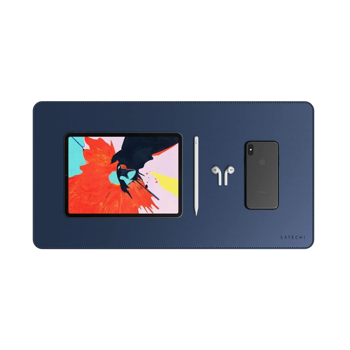 Mousepad Satechi DeskMate, Piele ecologica, Albastru - iSTYLE RO