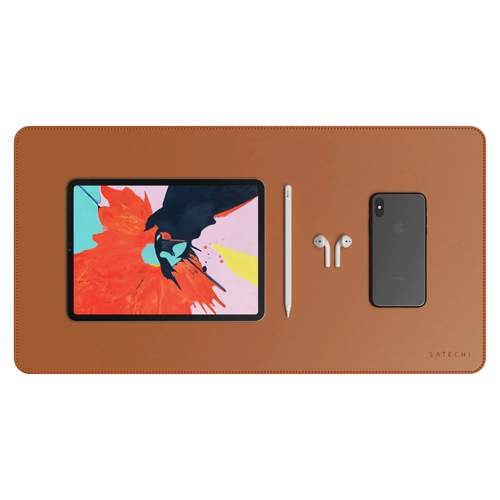 Mousepad Satechi DeskMate, Piele ecologica, Maro - iSTYLE RO
