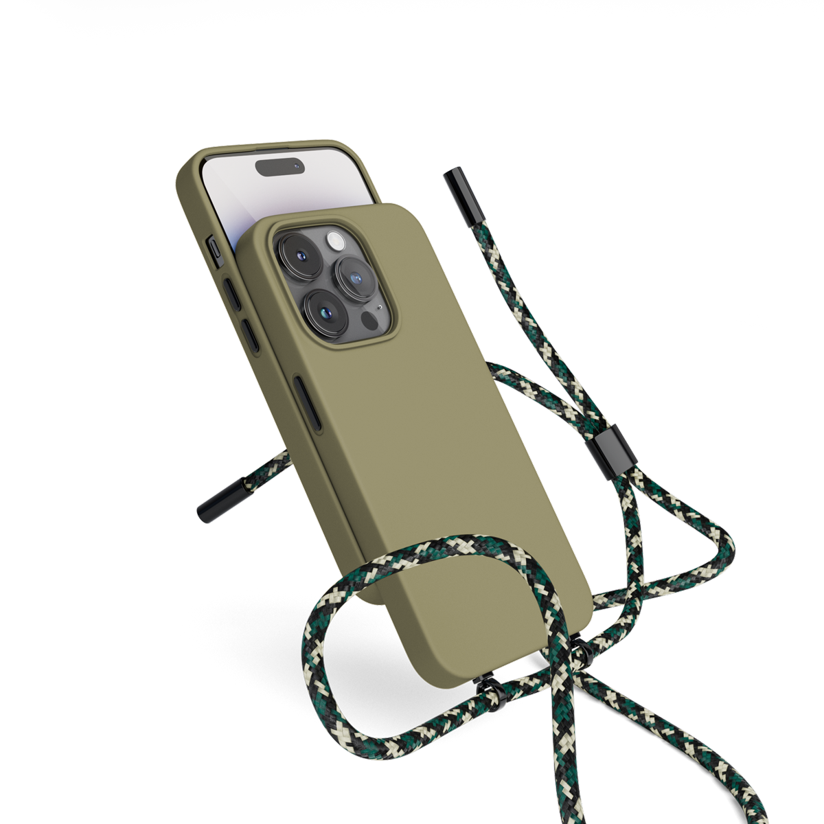 Husa de protectie Epico cu snur pentru iPhone 14 Pro, Silicon, Verde - iSTYLE RO