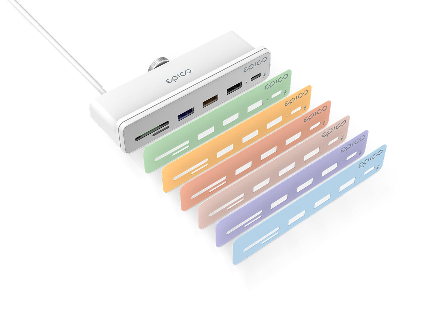 Adaptor Hub Epico USB-C 7in1, Alb - iSTYLE RO