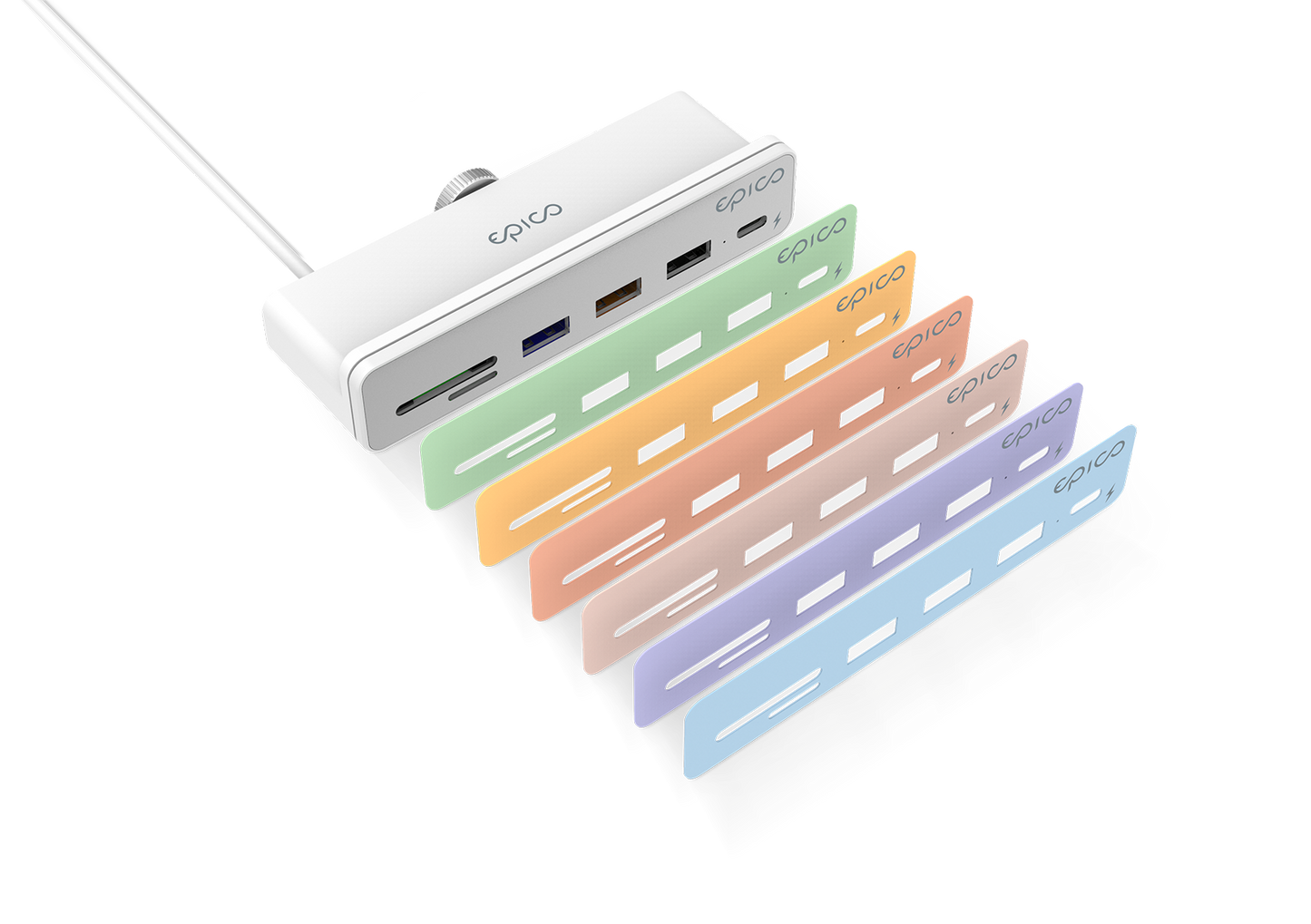 Adaptor Hub Epico USB-C 7in1, Alb - iSTYLE RO