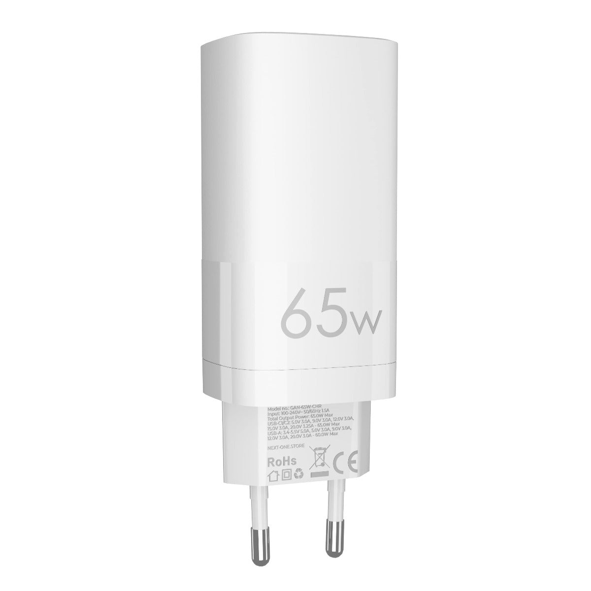Adaptor priza NEXT ONE fast charging cu trei porturi (2x USB-C, 1x USB-A), 65W GaN Charger - iSTYLE RO