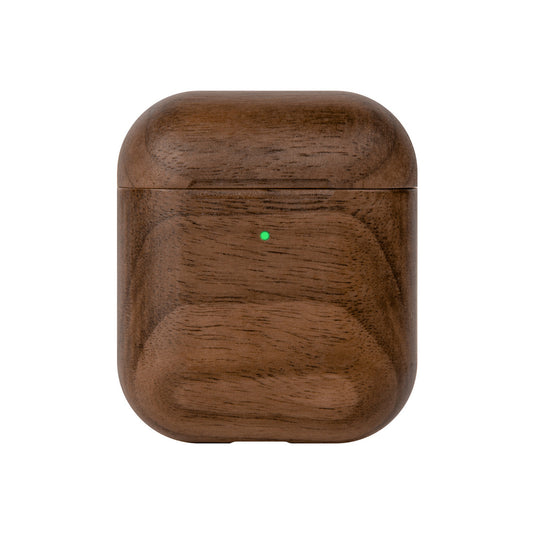 Husa de protectie Woodcessories AirCase Wood pentru AirPods 1 & 2 - Walnut Wood - iSTYLE RO