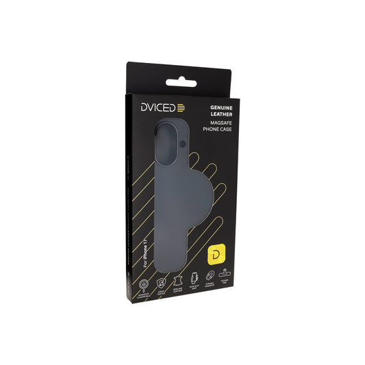 Husa de protectie DVICED din piele pentru iPhone 17, Negru