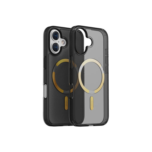 Husă de protectie DVICED din silicon pentru iPhone 17, MagSafe, Fumuriu-Auriu