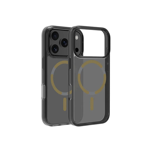 Husă de protectie DVICED din silicon pentru iPhone 17 Pro, MagSafe, Fumuriu-Auriu