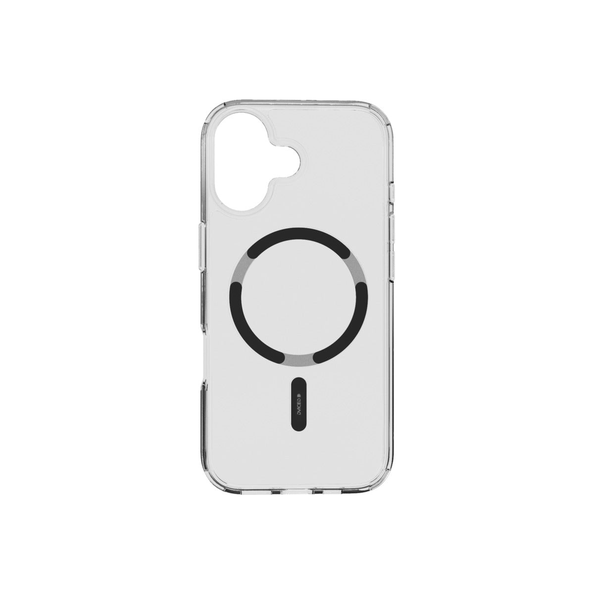 Husă de protectie DVICED din silicon pentru iPhone 17, MagSafe, Transparent-neagră
