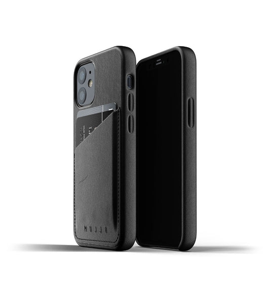 Husa de protectie Mujjo tip portofel pentru iPhone 12 Mini, Piele, Negru - iSTYLE RO