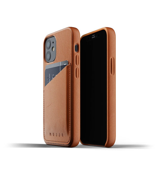Husa de protectie Mujjo tip portofel pentru iPhone 12 Mini, Piele, Tan - iSTYLE RO