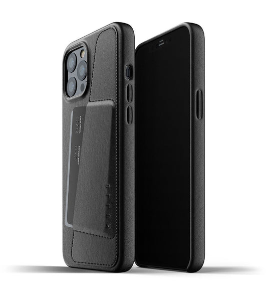 Husa de protectie Mujjo tip portofel pentru iPhone 12 Pro Max, Piele, Negru - iSTYLE RO