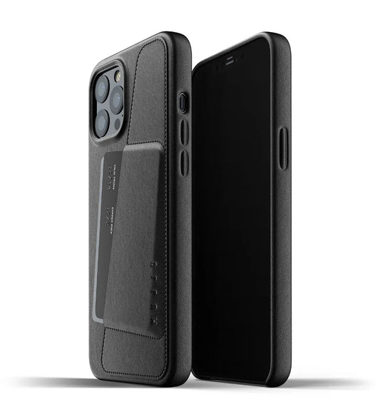 Husa de protectie Mujjo tip portofel pentru iPhone 12 Pro Max, Piele, Negru - iSTYLE RO