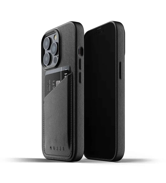Husa de protectie Mujjo tip portofel pentru iPhone 13 Pro, Piele, Black - iSTYLE RO