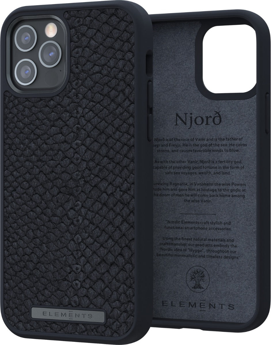 Husa de protectie Njord pentru iPhone 12 / iPhone 12 Pro, Piele, Negru - iSTYLE RO