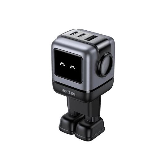 Adaptor priza UGREEN UNO, 65W, 3-Port GaN, Fast Charger, Negru