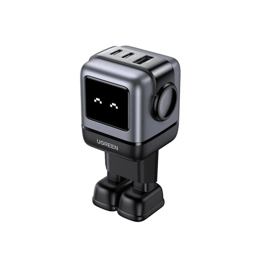 Adaptor priza UGREEN UNO, 65W, 3-Port GaN, Fast Charger, Negru