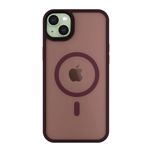 Husa de protectie NEXT ONE Mist Shield cu MagSafe pentru iPhone 15, Roșu Vișiniu - iSTYLE RO