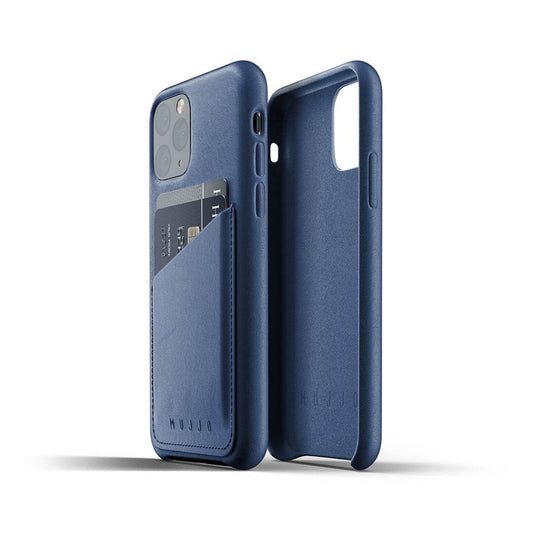 Husa de protectie Mujjo tip portofel pentru iPhone 11 Pro, Piele, Monaco Blue - iSTYLE RO
