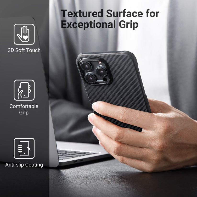 Resigilat: Husa de protectie Pitaka MagEZ 3 cu MagSafe pentru iPhone 14 Pro, Negru - iSTYLE RO
