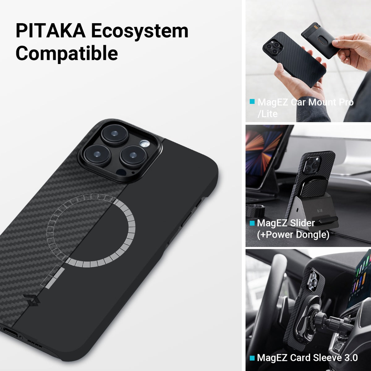 Husa de protectie Pitaka MagEZ 3 cu MagSafe pentru iPhone 14 Pro Max, Negru - iSTYLE RO