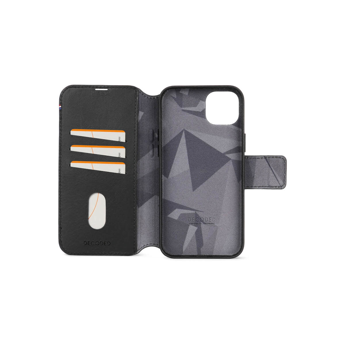 Husa de protectie Decoded cu portofel detasabil iPhone 15 Plus, Piele, Negru - iSTYLE RO