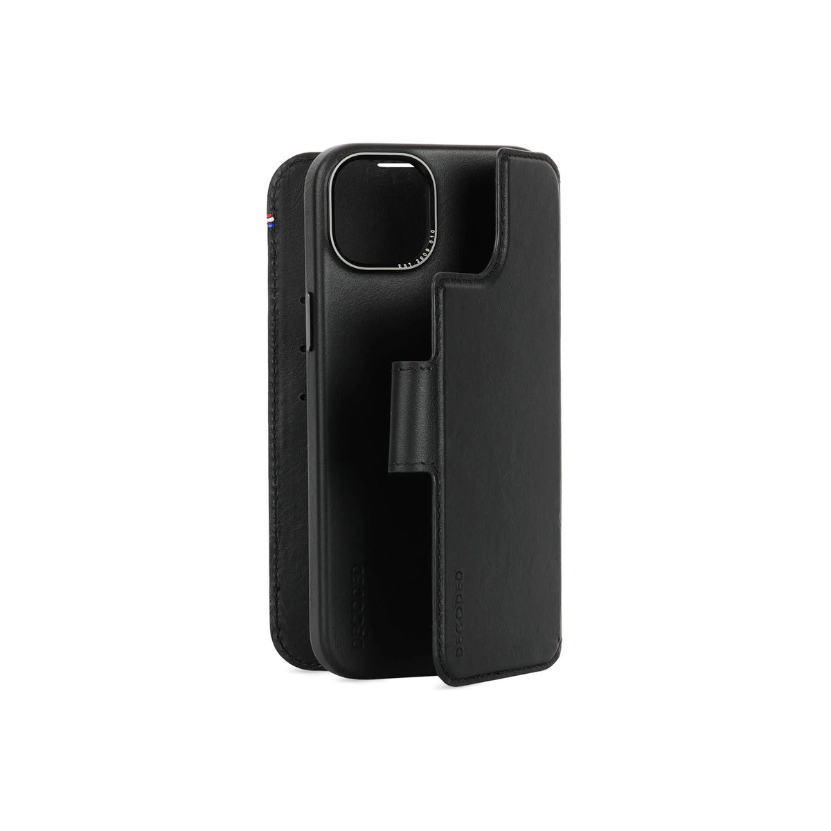 Husa de protectie Decoded cu portofel detasabil iPhone 15 Plus, Piele, Negru - iSTYLE RO