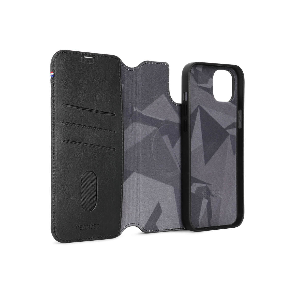 Husa de protectie Decoded cu portofel detasabil iPhone 15 Plus, Piele, Negru - iSTYLE RO