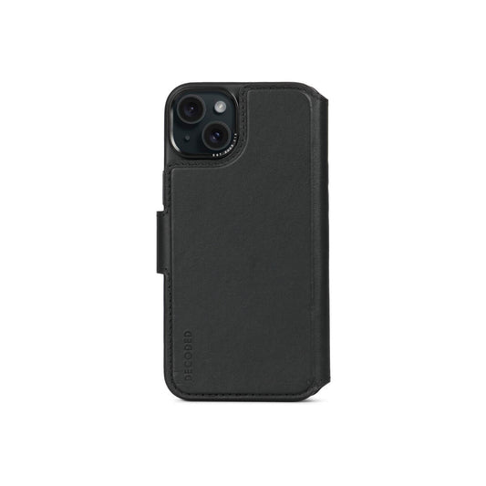 Husa de protectie Decoded cu portofel detasabil iPhone 15 Plus, Piele, Negru - iSTYLE RO