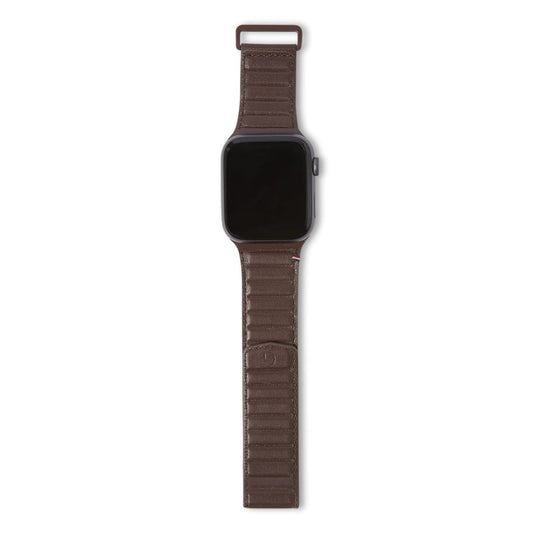 Curea Decoded Leather Magnetic Traction pentru Apple Watch 45mm/44mm/42mm, Piele, Chocolate Brown - iSTYLE RO