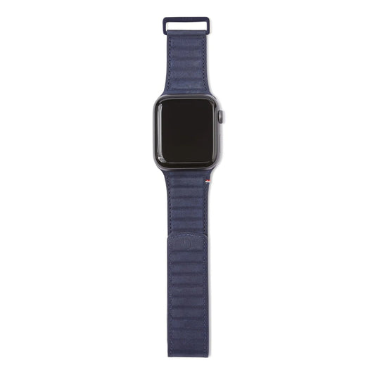 Curea Decoded Traction Strap pentru Apple Watch 45/44/42 mm, Piele, Albastru - iSTYLE RO