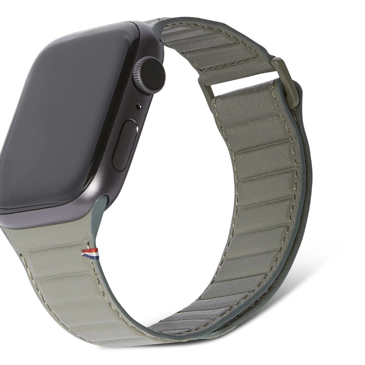 Curea Decoded Magnetic Traction pentru Apple Watch 38/40/41mm, Piele, Olive - iSTYLE RO