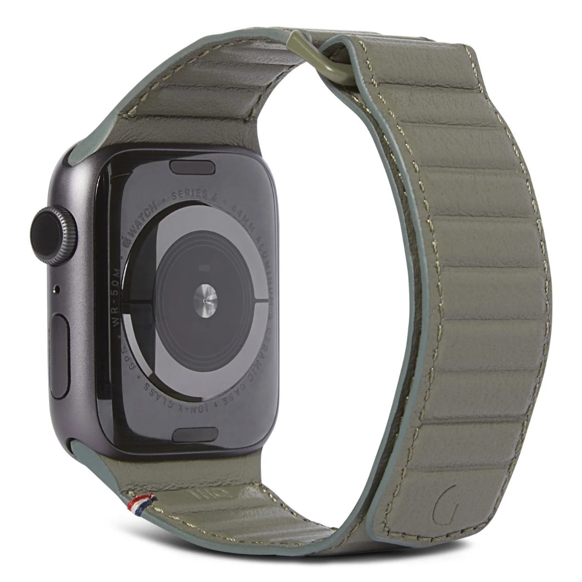 Curea Decoded Magnetic Traction pentru Apple Watch 38/40/41mm, Piele, Olive - iSTYLE RO
