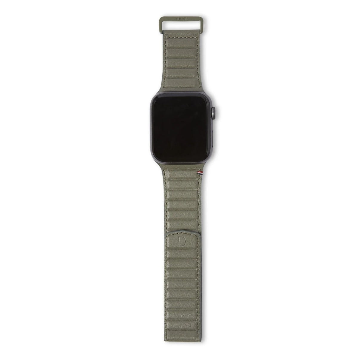 Curea Decoded Magnetic Traction pentru Apple Watch 38/40/41mm, Piele, Olive - iSTYLE RO