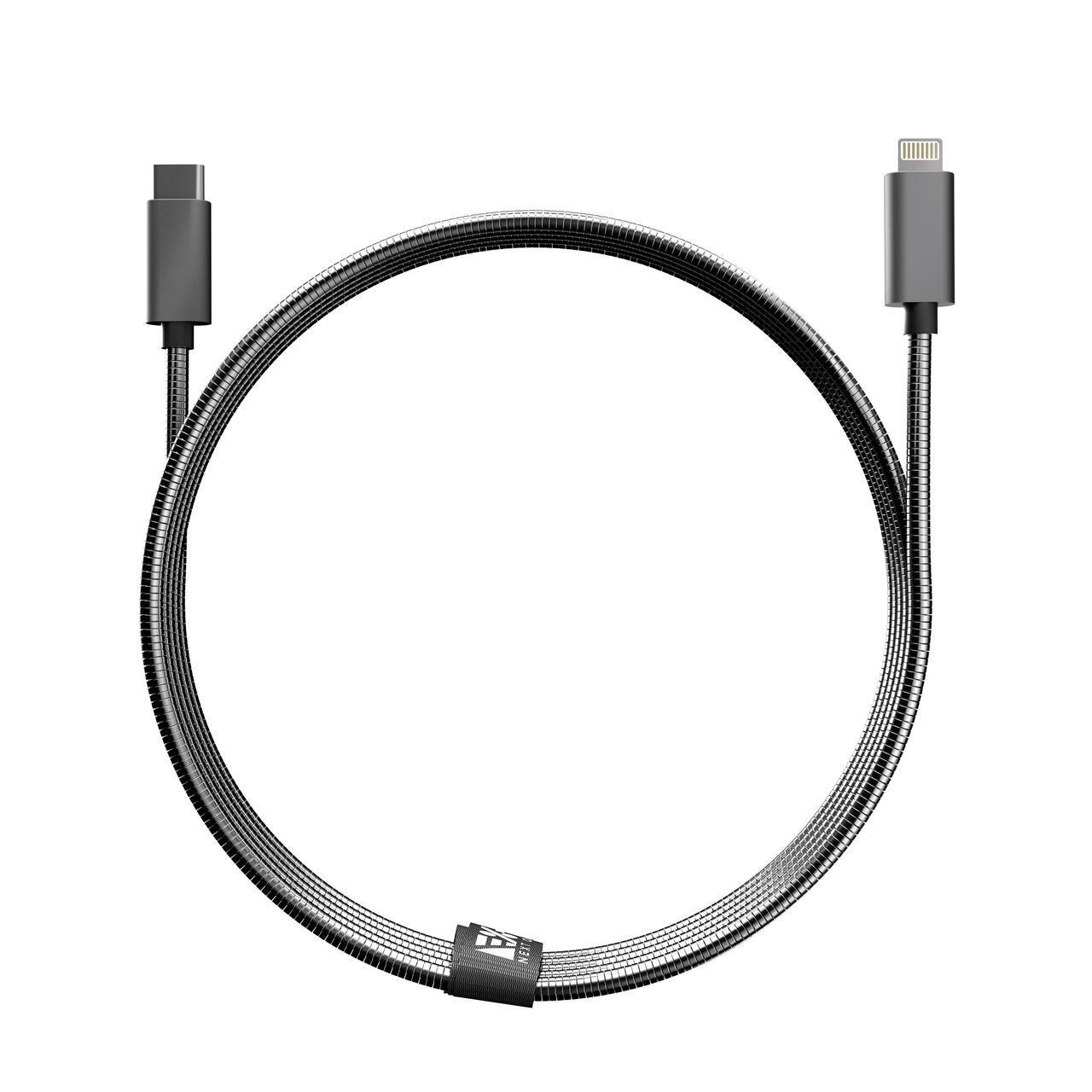Cablu de date NEXT ONE tip USB-A - Lightning, Metalic, Space Grey - iSTYLE RO
