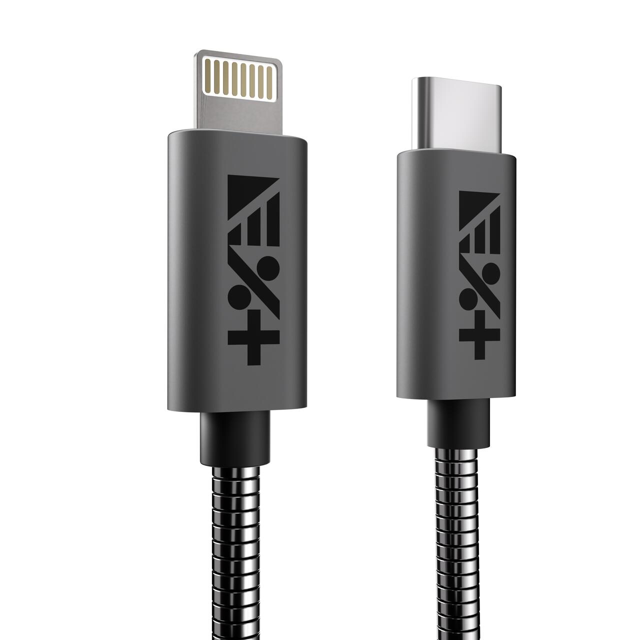 Cablu de date NEXT ONE tip USB-A - Lightning, Metalic, Space Grey - iSTYLE RO