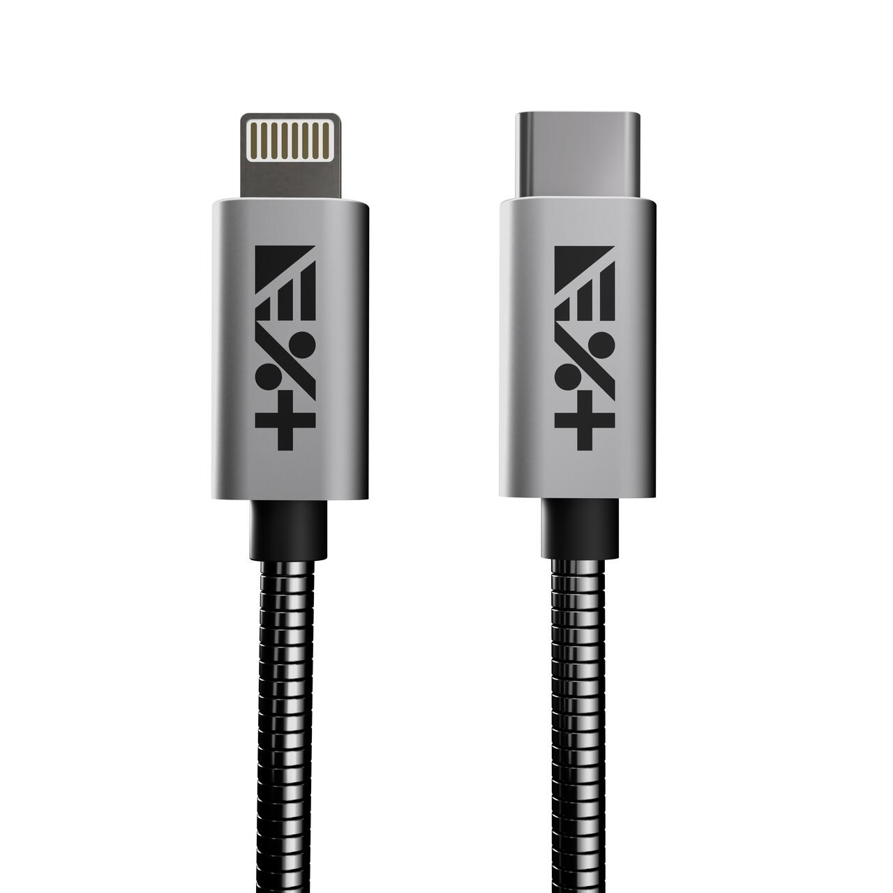 Cablu de date NEXT ONE USB-C - Lightning, Metalic, Silver (1,2m) - iSTYLE RO