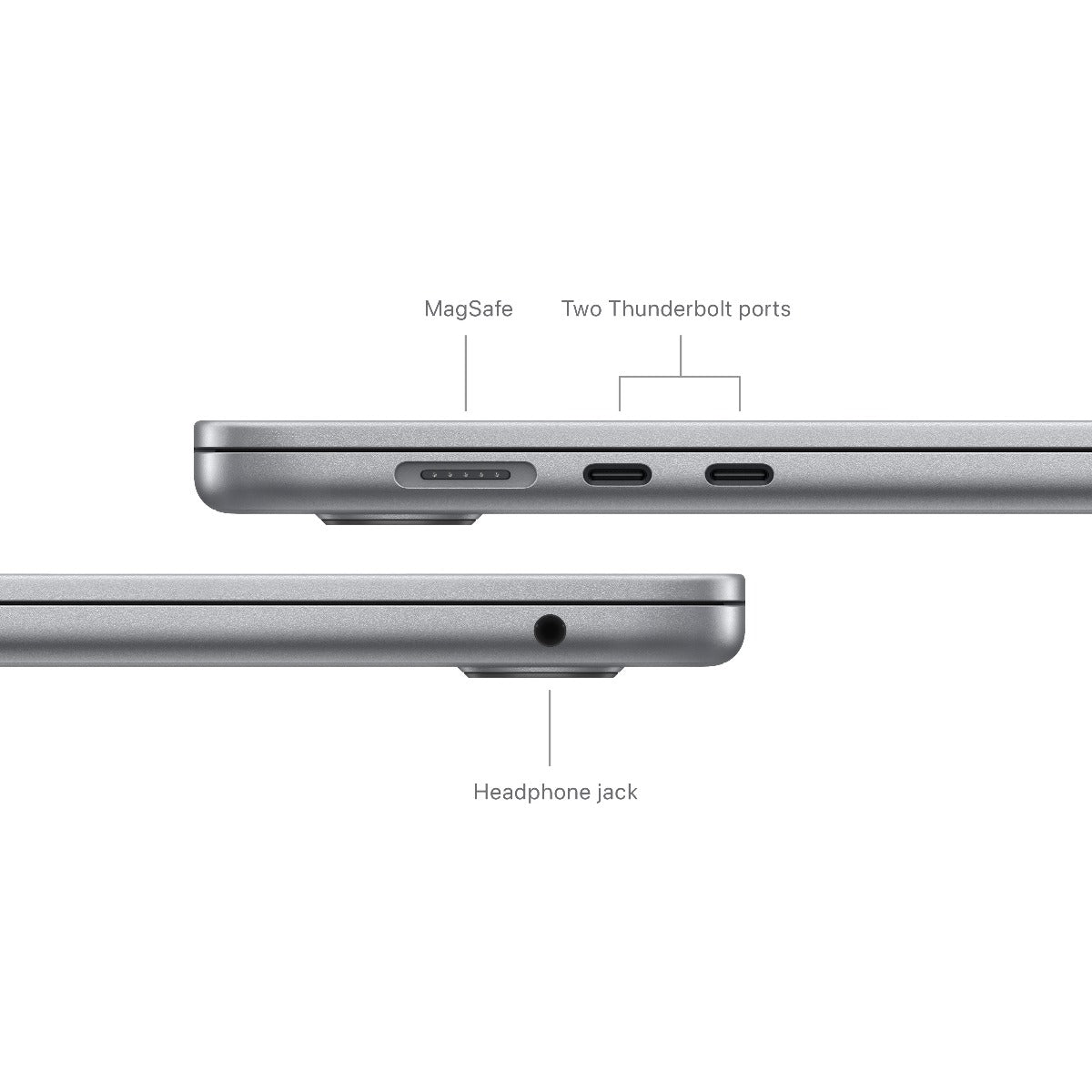 MacBook Air 15", procesor Apple M3, 8 nuclee CPU si 10 nuclee GPU, 16GB, 512GB, Space Grey, INT KB - iSTYLE RO