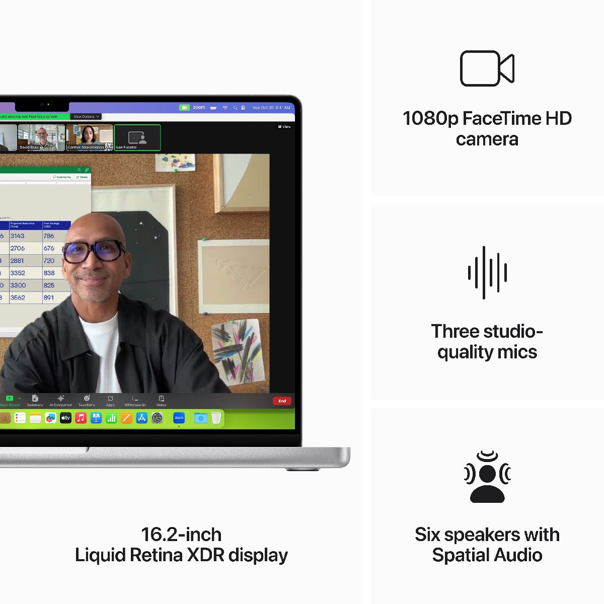 MacBook Pro 16", procesor Apple M3 Max, 16 nuclee CPU si 40 nuclee GPU, 48GB, 1TB SSD, Silver