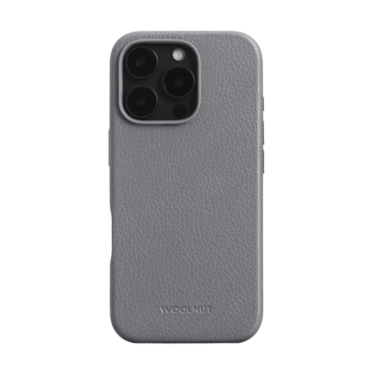 Husa de protectie Woolnut din piele pentru iPhone 16 Pro, Gri - iSTYLE RO
