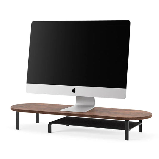 Stand cu raft Woodcessories pentru monitor Walnut/Black - iSTYLE RO