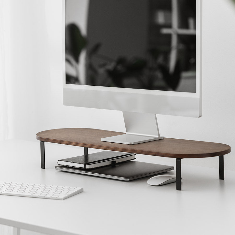 Stand Woodcessories pentru monitor Walnut/Black - iSTYLE RO