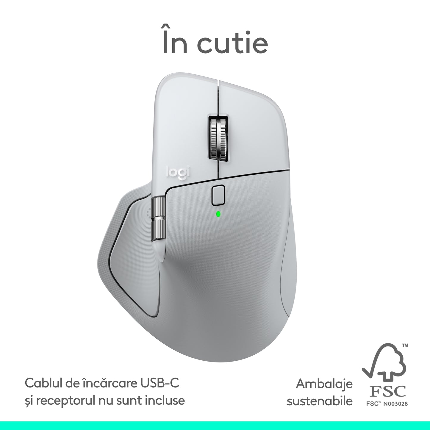 Mouse Wireless Logitech MX Master 4 pentru Mac, Alb