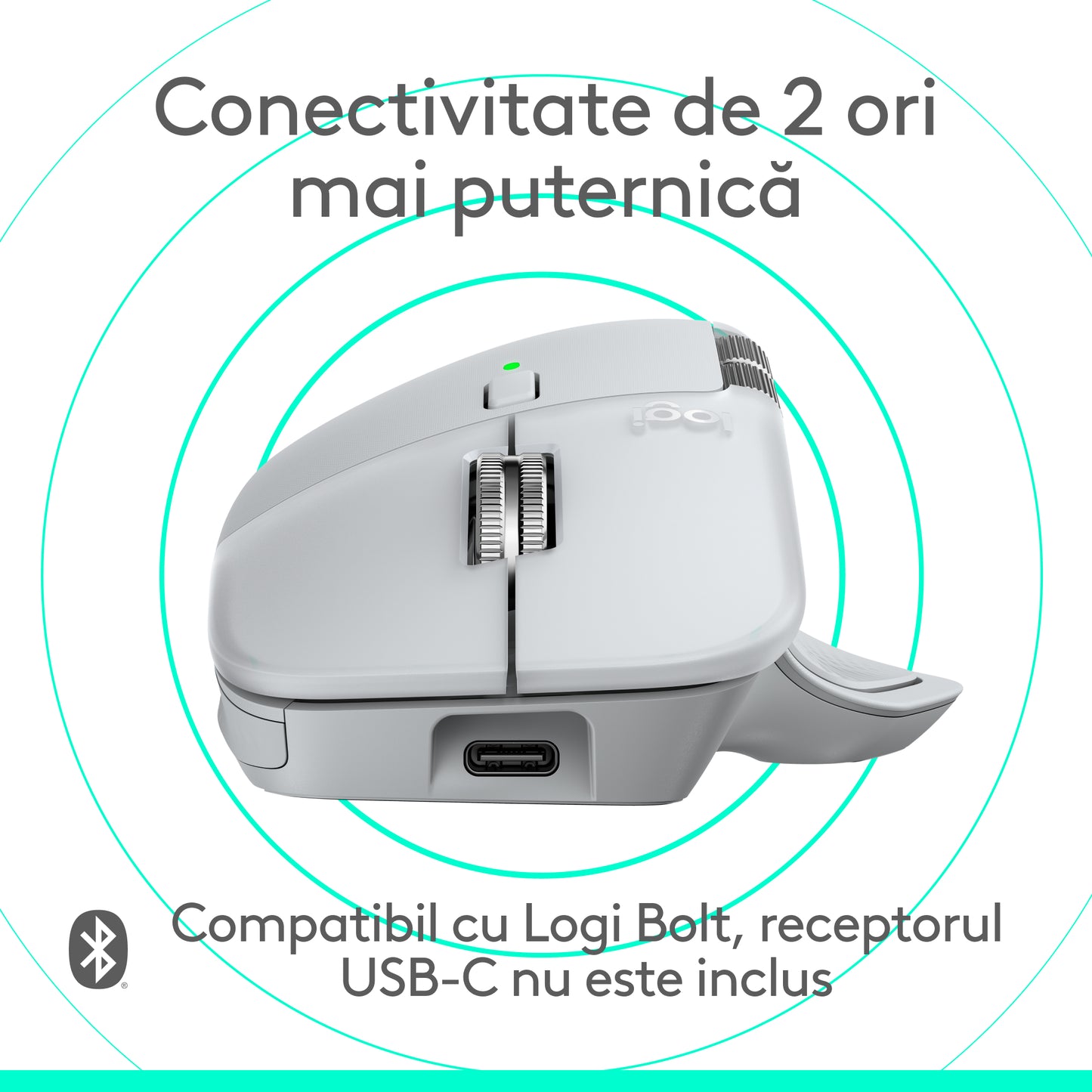 Mouse Wireless Logitech MX Master 4 pentru Mac, Alb