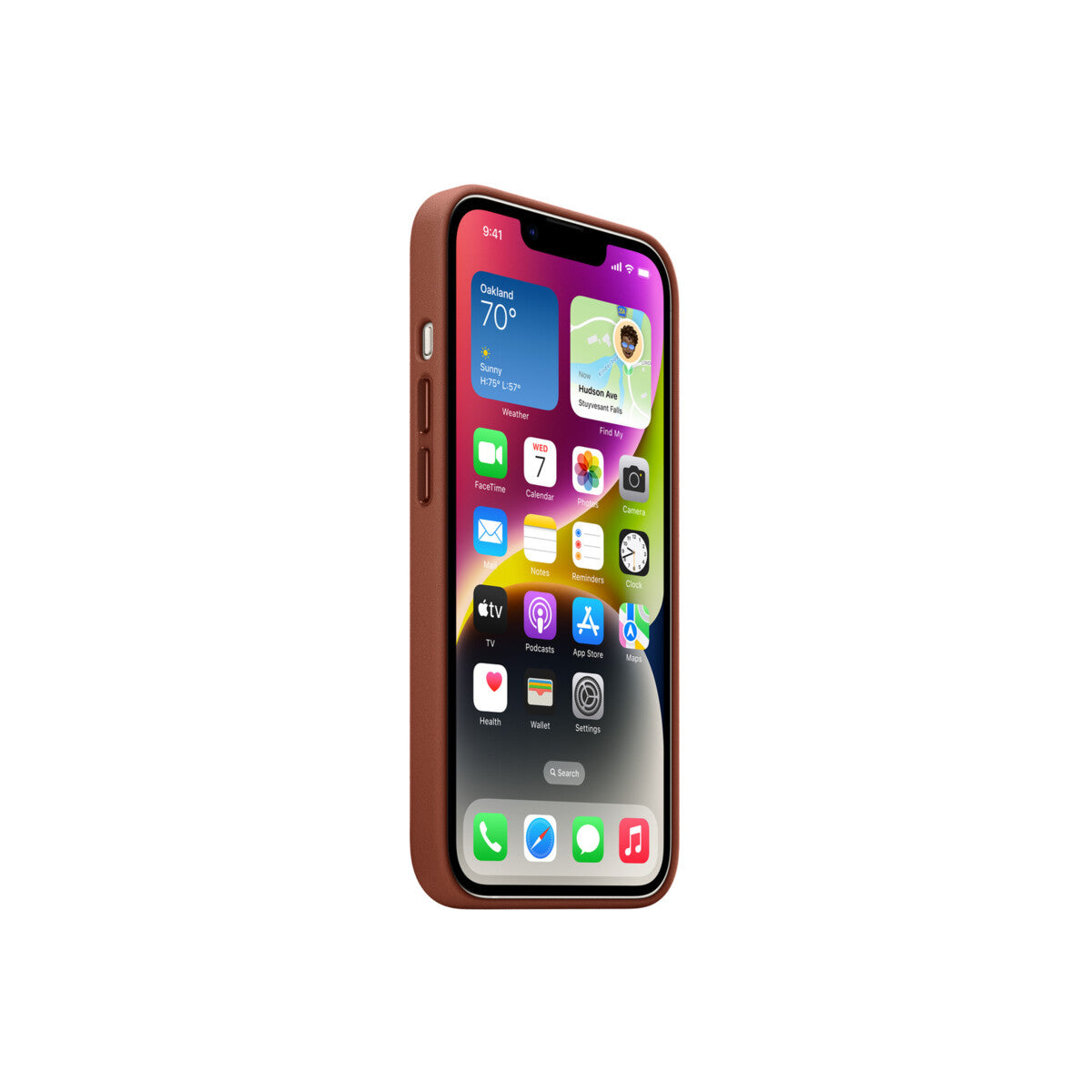 Husa de protectie Apple cu MagSafe pentru iPhone 14, Piele, Umber - iSTYLE RO