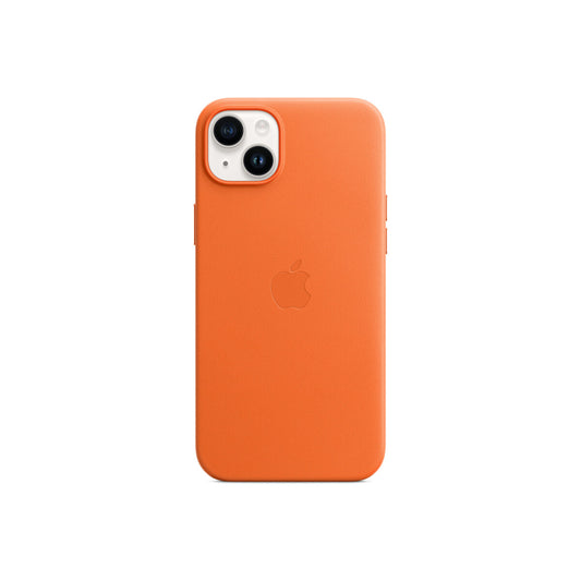 Husa de protectie Apple cu MagSafe pentru iPhone 14 Plus, Piele, Orange - iSTYLE RO