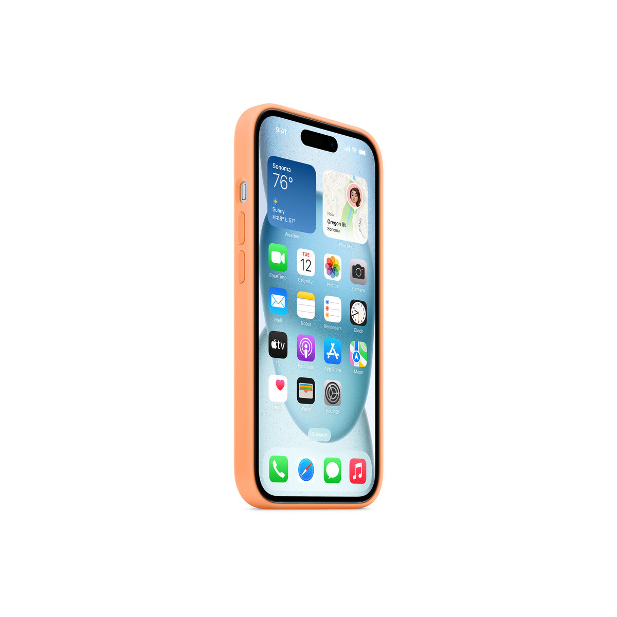 Husa de protectie Apple cu MagSafe pentru iPhone 15, Silicon, Orange Sorbet - iSTYLE RO